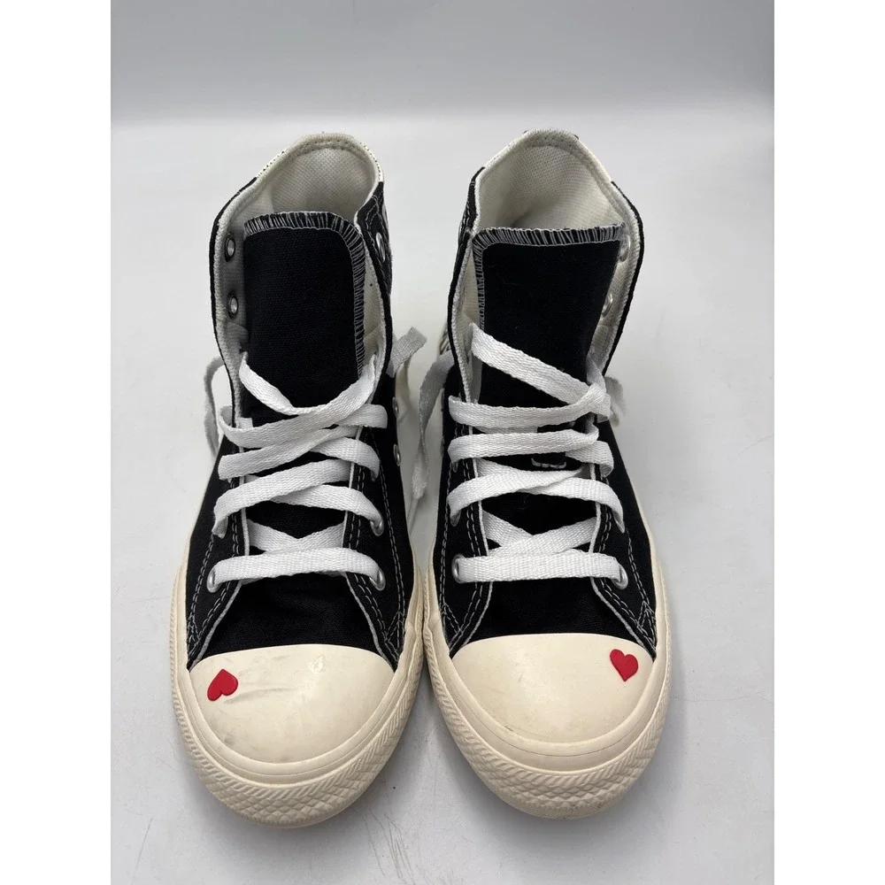 Converse Love Fearlessly Yourself First Black White Red‎ Heart, Kids Unisex Sz 2